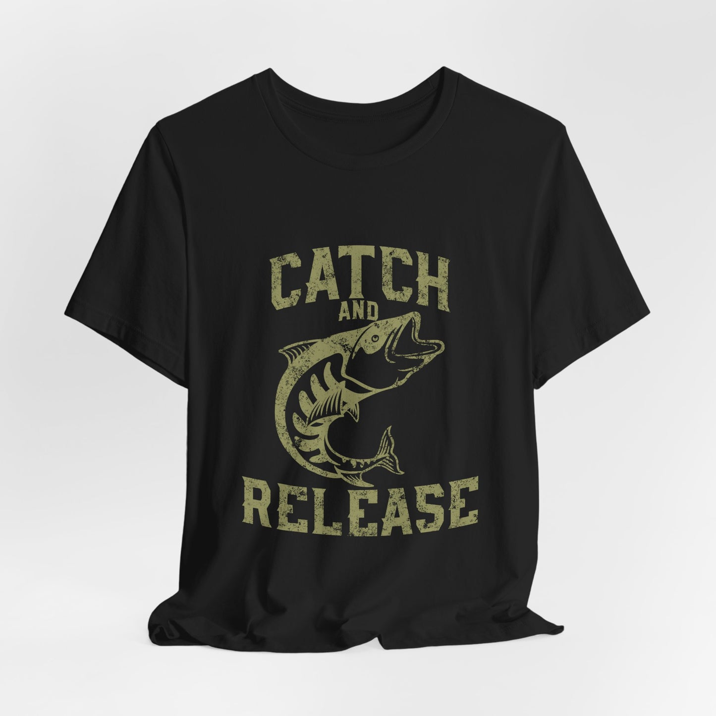 Catch and Release Fishing T-Shirt Retro Bass Tee