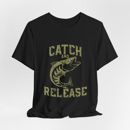 Catch and Release Fishing T-Shirt Retro Bass Tee