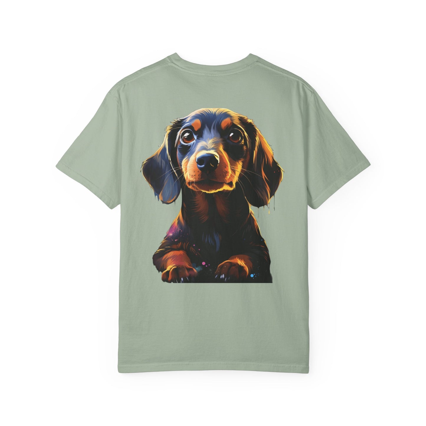 Dachshund Garment-Dyed Tee Neon Pop Art Wiener Dog