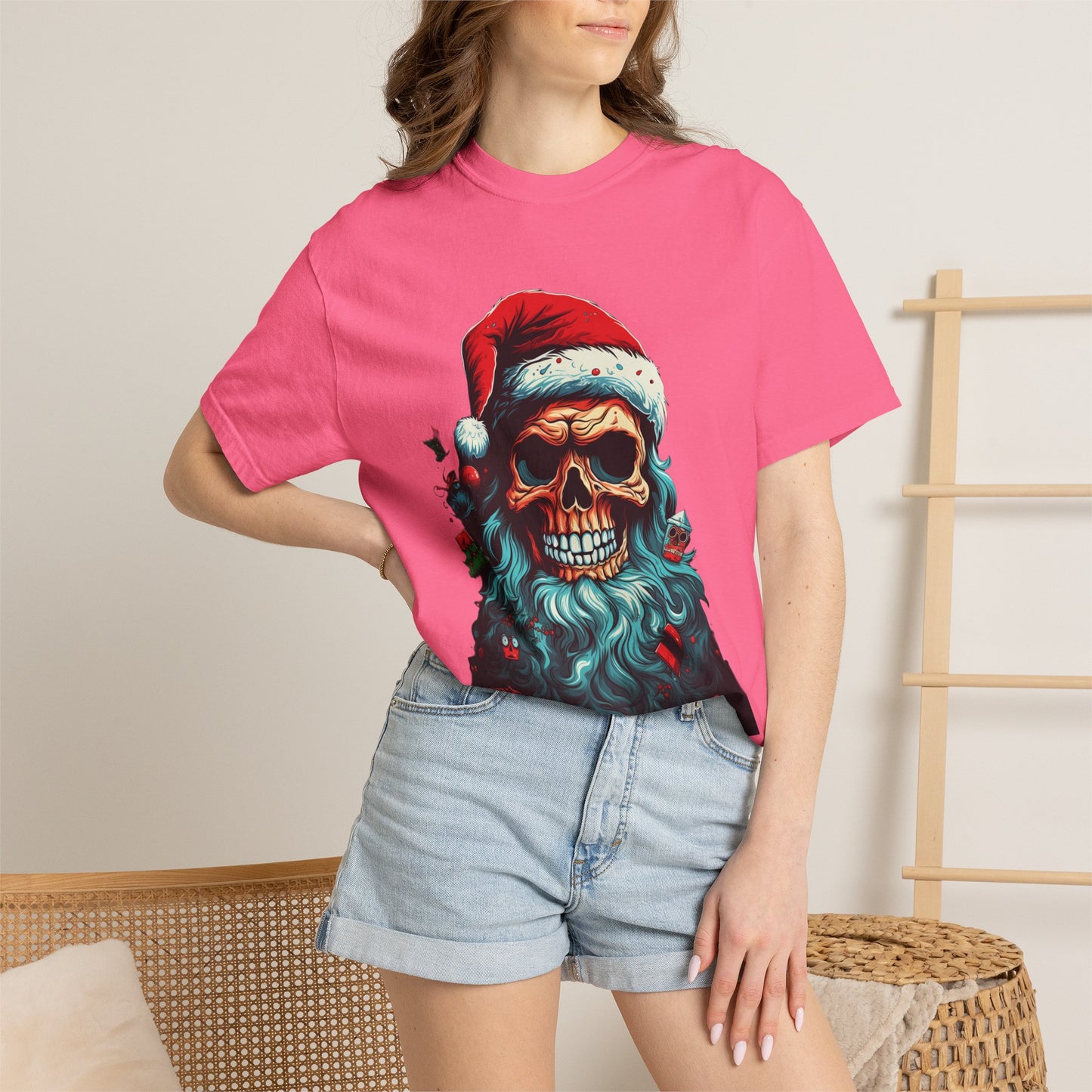 Skull Santa Christmas Garment-Dyed Tee