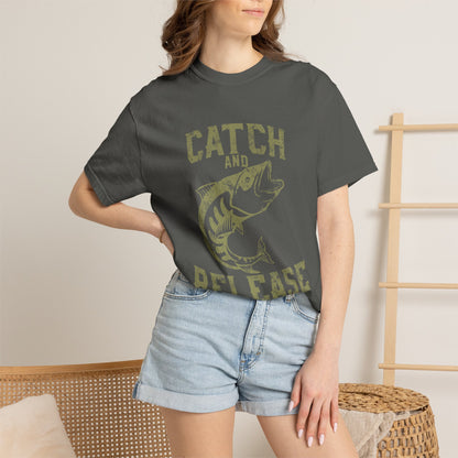 Catch and Release Fishing Heavyweight Tee Retro Bass