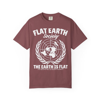 Flat Earth Society Tee - Garment-Dyed Globe Design