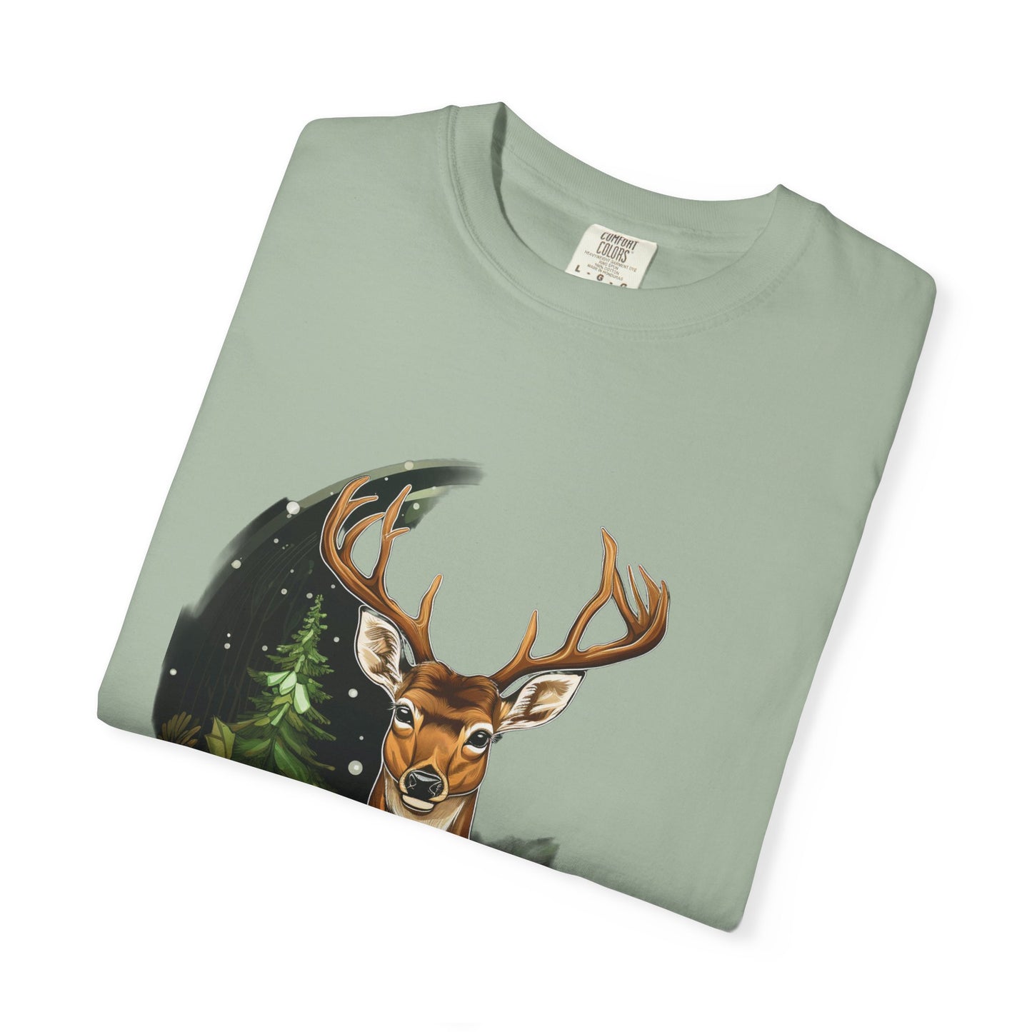 Christmas Deer Garment-Dyed Tee Snowy Buck