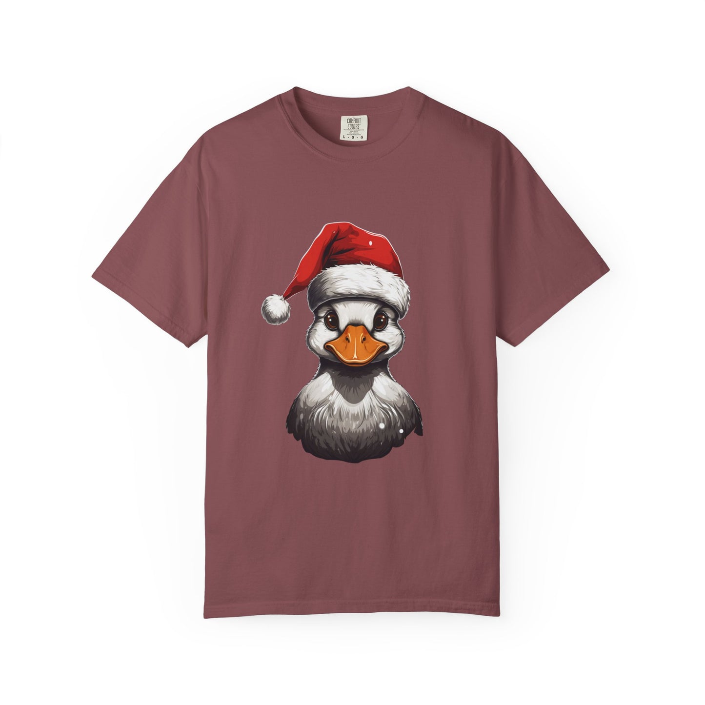 Christmas Duck Santa Hat Garment-Dyed Tee