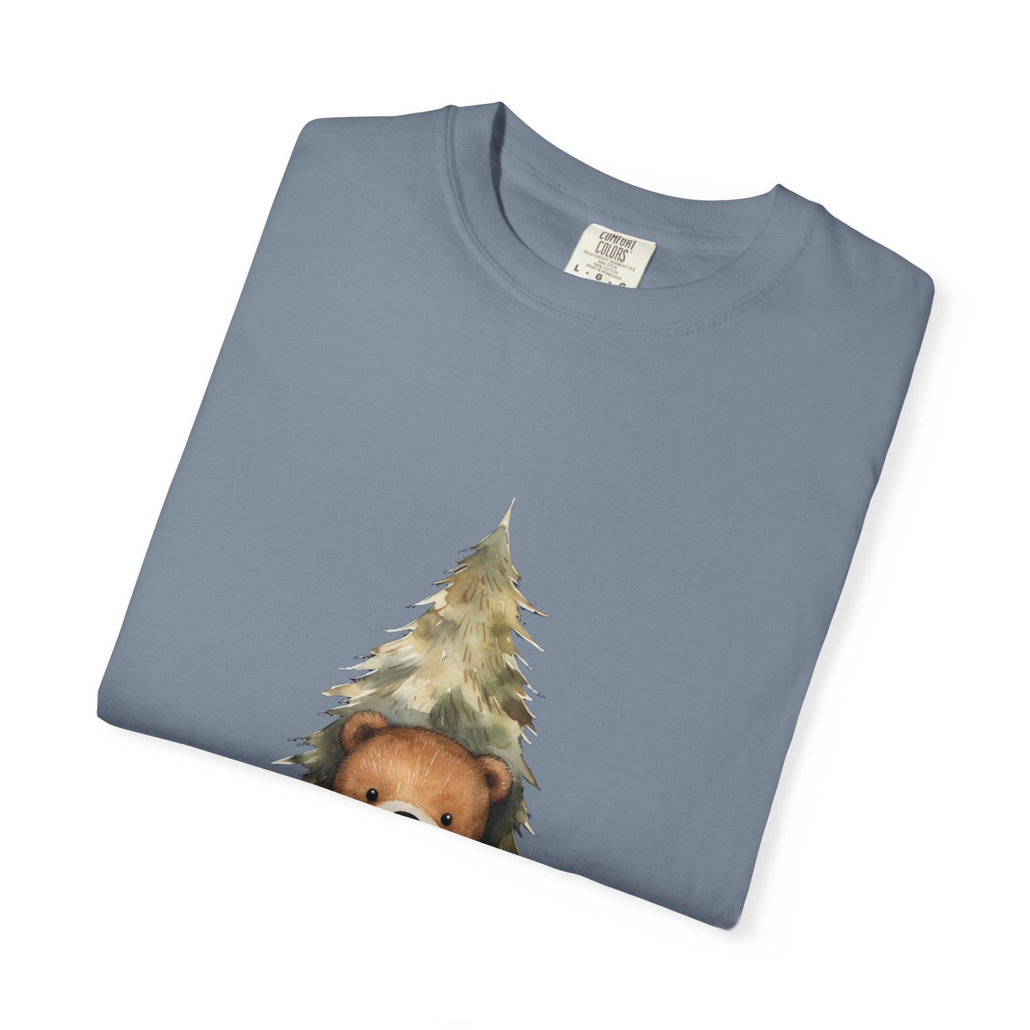 Christmas Bear Garment-Dyed Tee Watercolor Snow