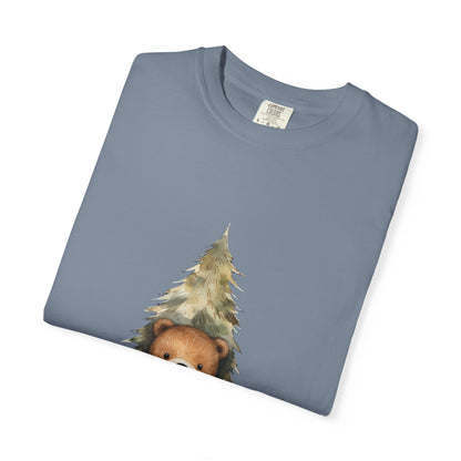 Christmas Bear Garment-Dyed Tee Watercolor Snow
