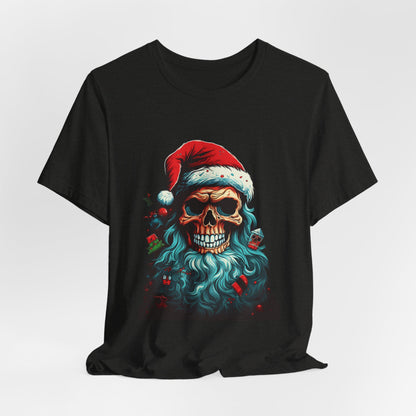 Skull Santa Christmas T-Shirt Dark Holiday Tee