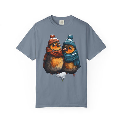 Christmas Birds Garment-Dyed Tee Cozy Robin