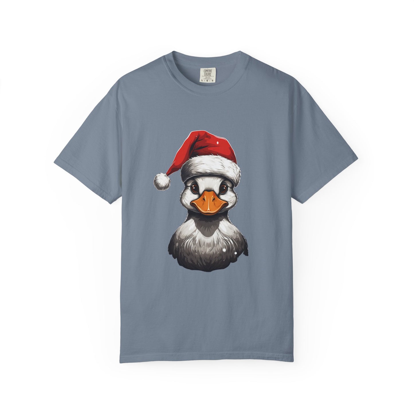 Christmas Duck Santa Hat Garment-Dyed Tee