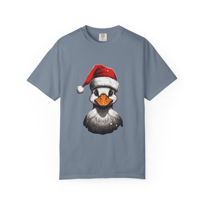 Christmas Duck Santa Hat Garment-Dyed Tee