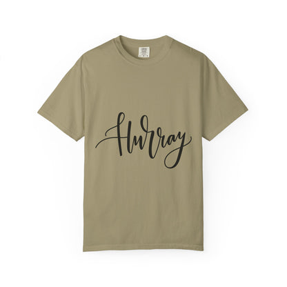 Hurray Calligraphy Script Garment-Dyed Tee
