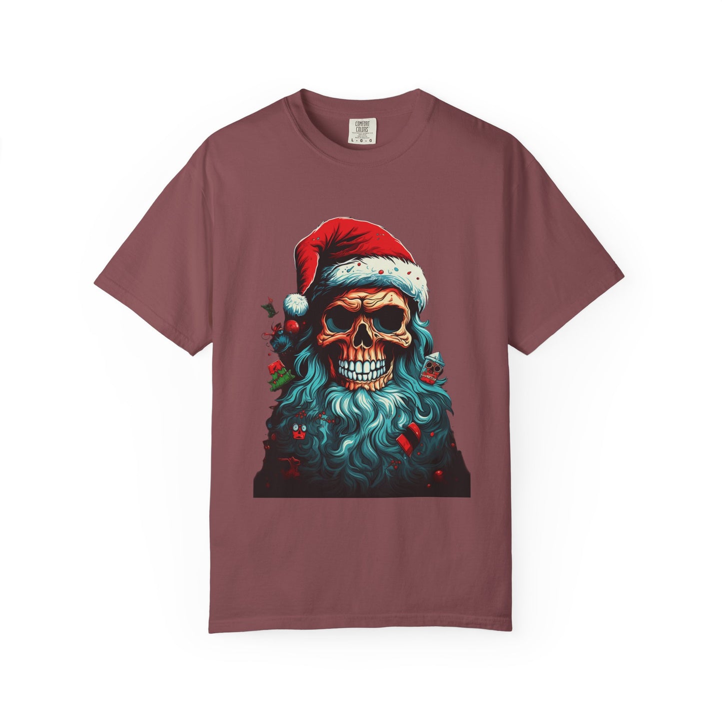 Skull Santa Christmas Garment-Dyed Tee