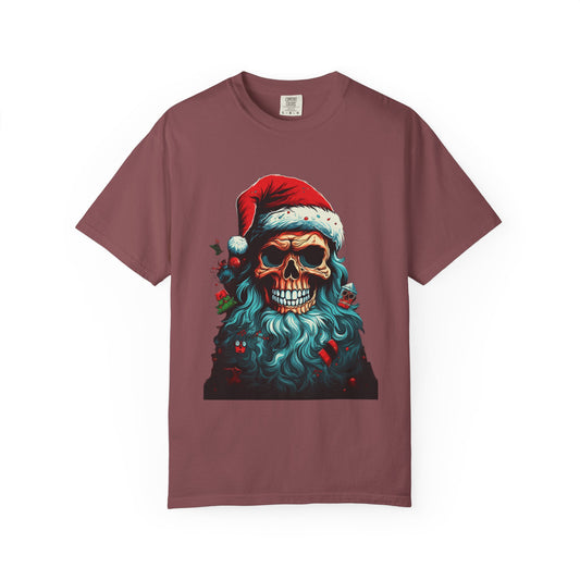 Skull Santa Christmas Garment-Dyed Tee