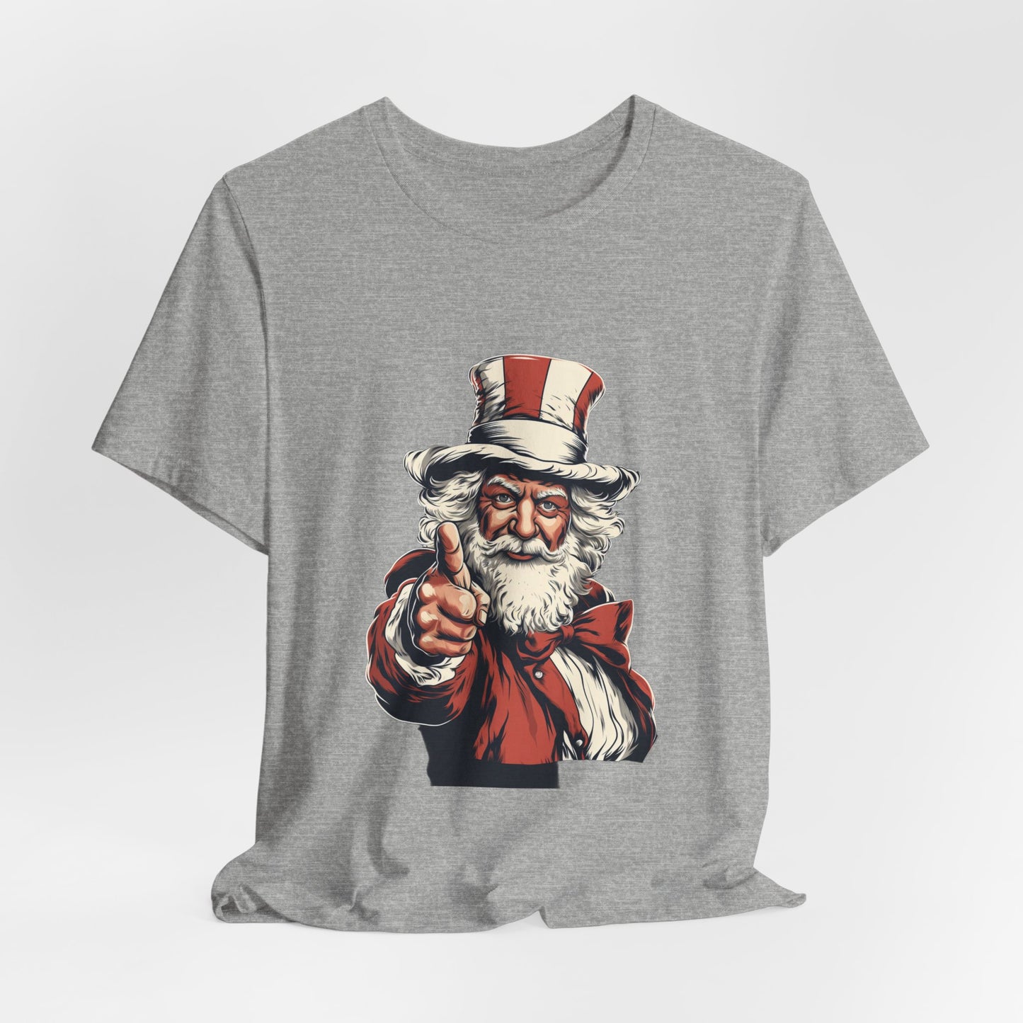 Patriotic Santa T-Shirt Uncle Sam Christmas Tee