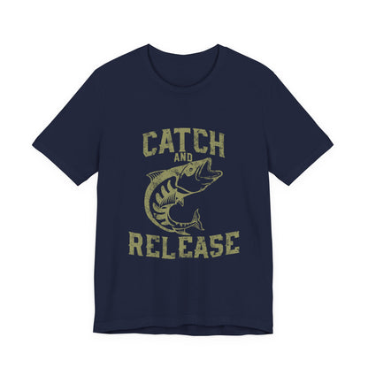 Catch and Release Fishing T-Shirt Retro Bass Tee