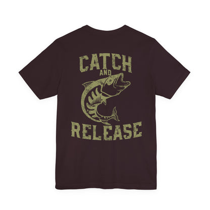 Catch and Release Fishing T-Shirt Retro Bass Tee