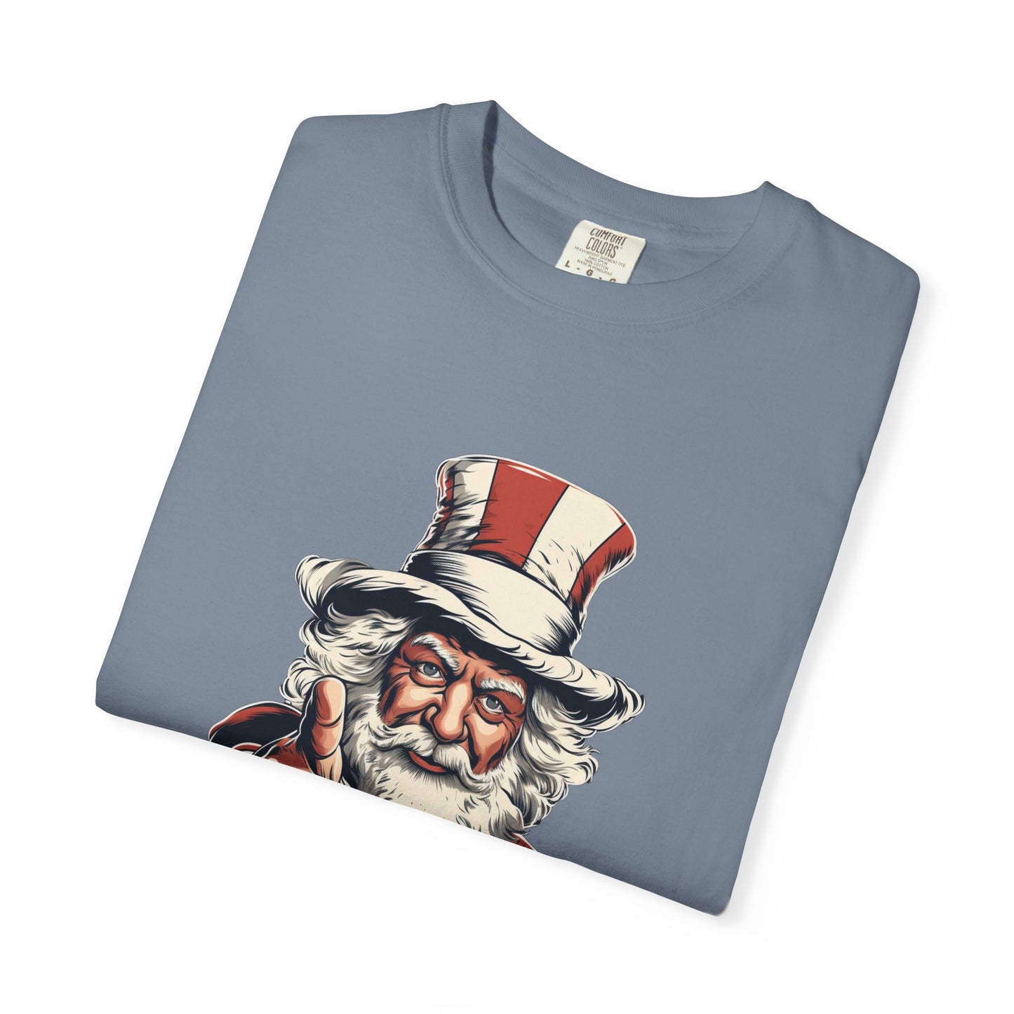 Patriotic Santa Garment-Dyed Tee Uncle Sam Christmas