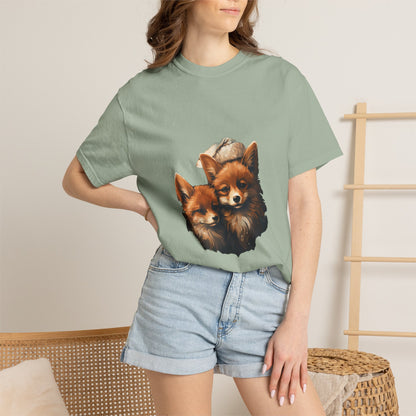Christmas Fox Garment-Dyed Tee Cozy Winter Foxes