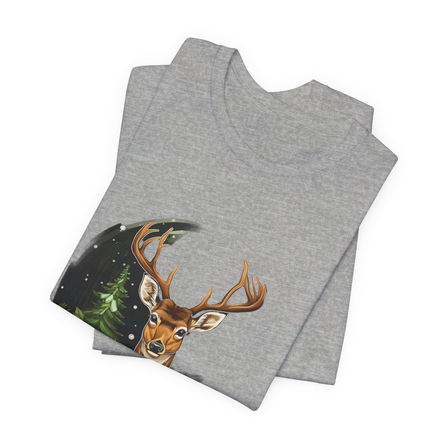 Christmas Deer T-Shirt Snowy Forest Buck Tee
