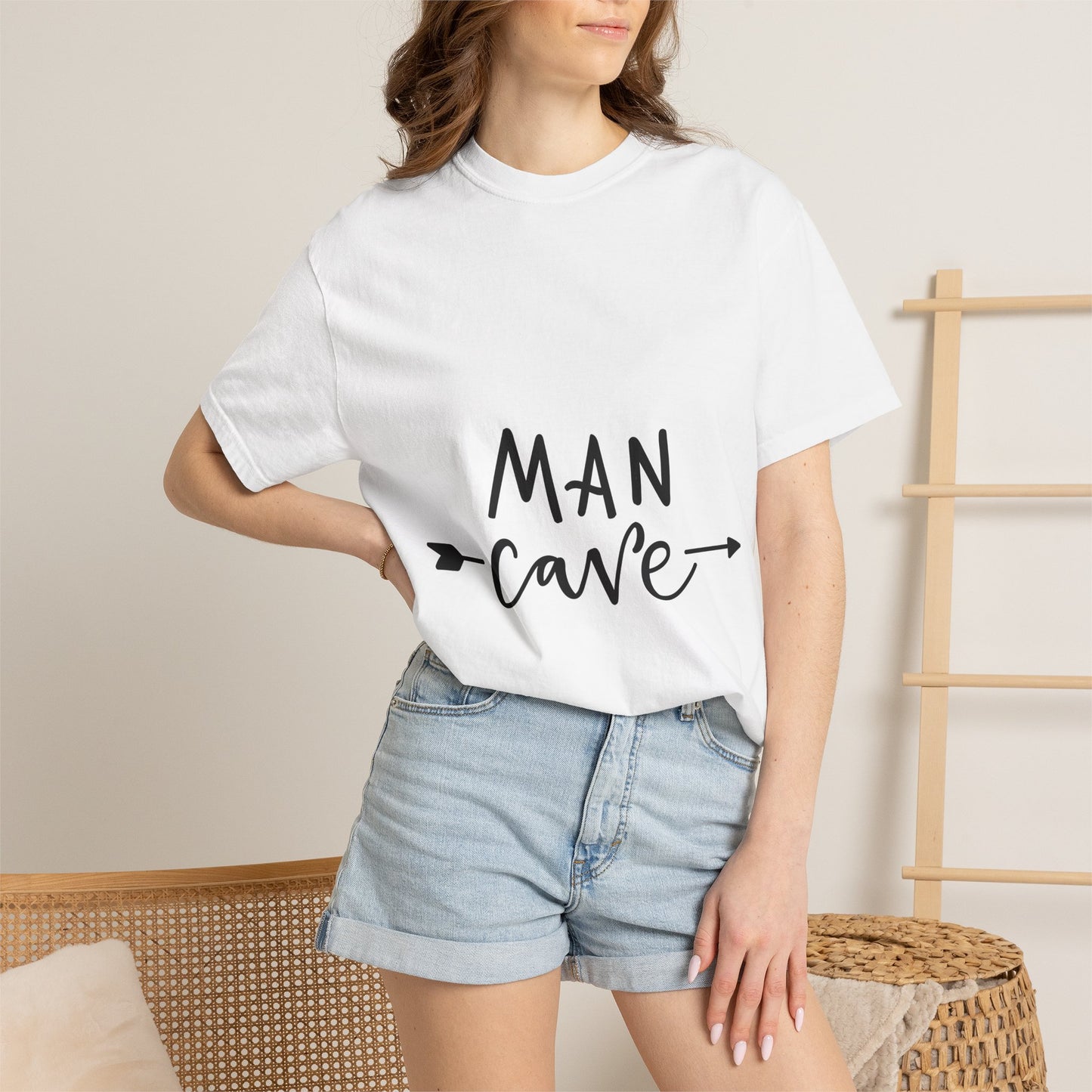 Man Cave Garment-Dyed Tee with Arrow Graphic