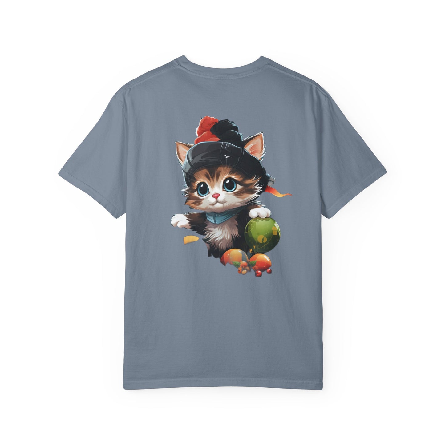 Christmas Kitten Garment-Dyed Tee Cute Cat Holiday
