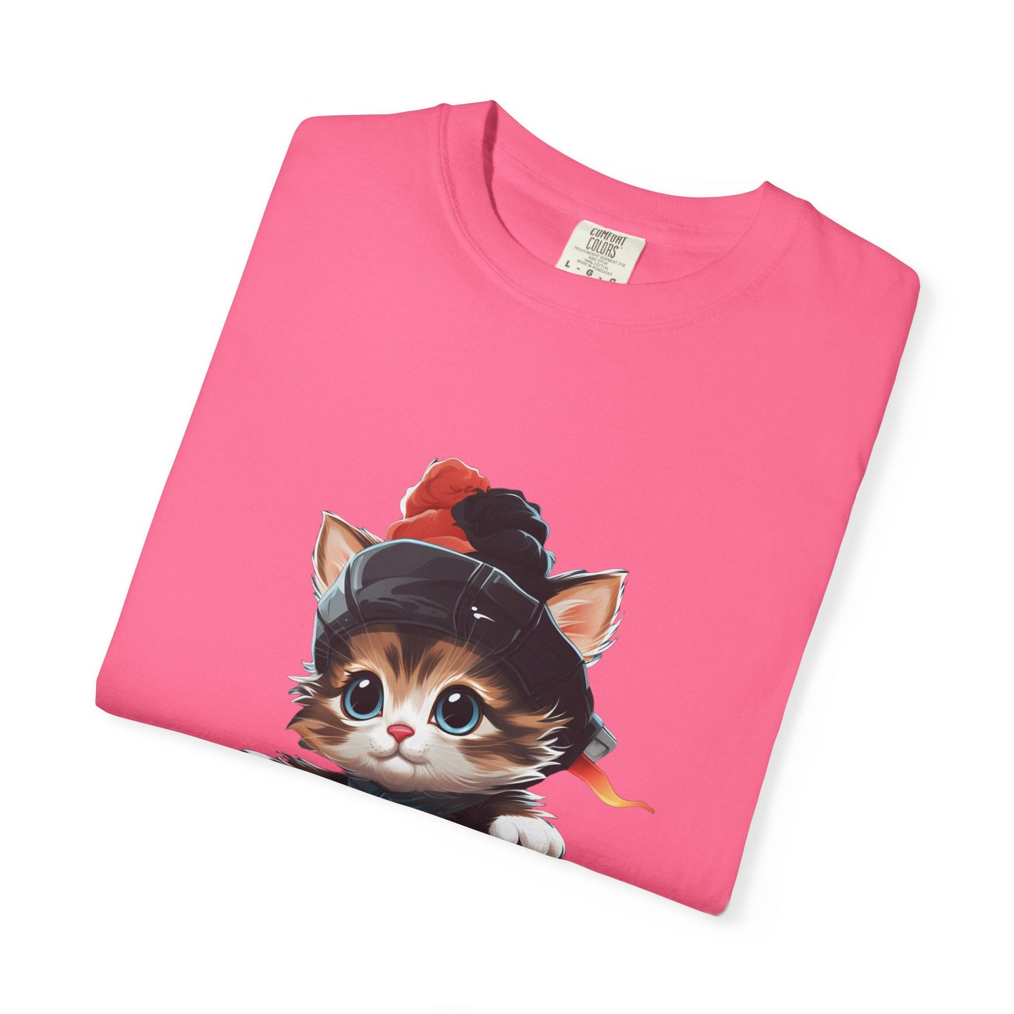 Christmas Kitten Garment-Dyed Tee Cute Cat Holiday