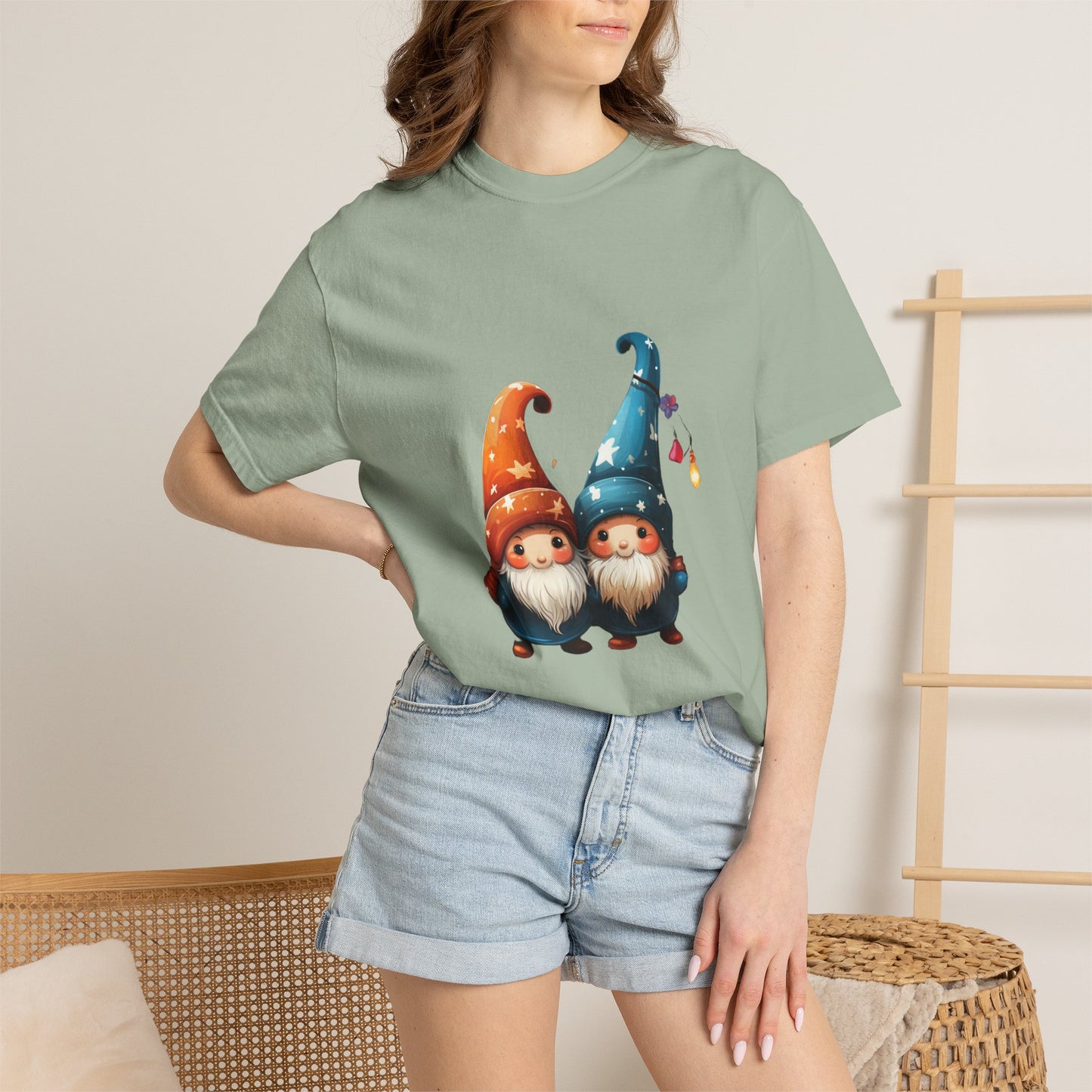 Gnome Couple Christmas Garment-Dyed Tee Lights