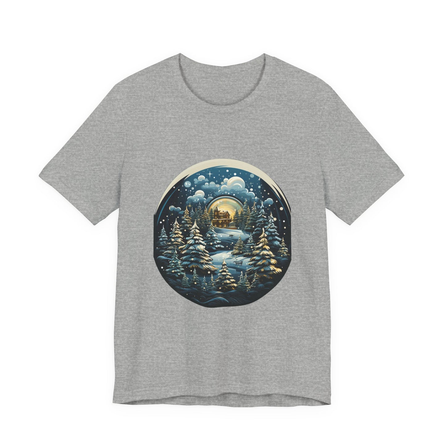 Winter Snow Globe Christmas T-Shirt Scenic Tee