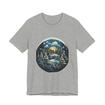 Winter Snow Globe Christmas T-Shirt Scenic Tee