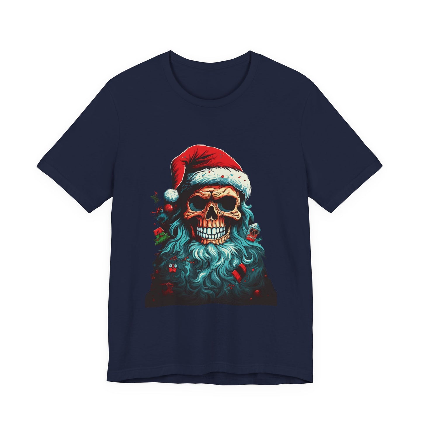 Skull Santa Christmas T-Shirt Dark Holiday Tee