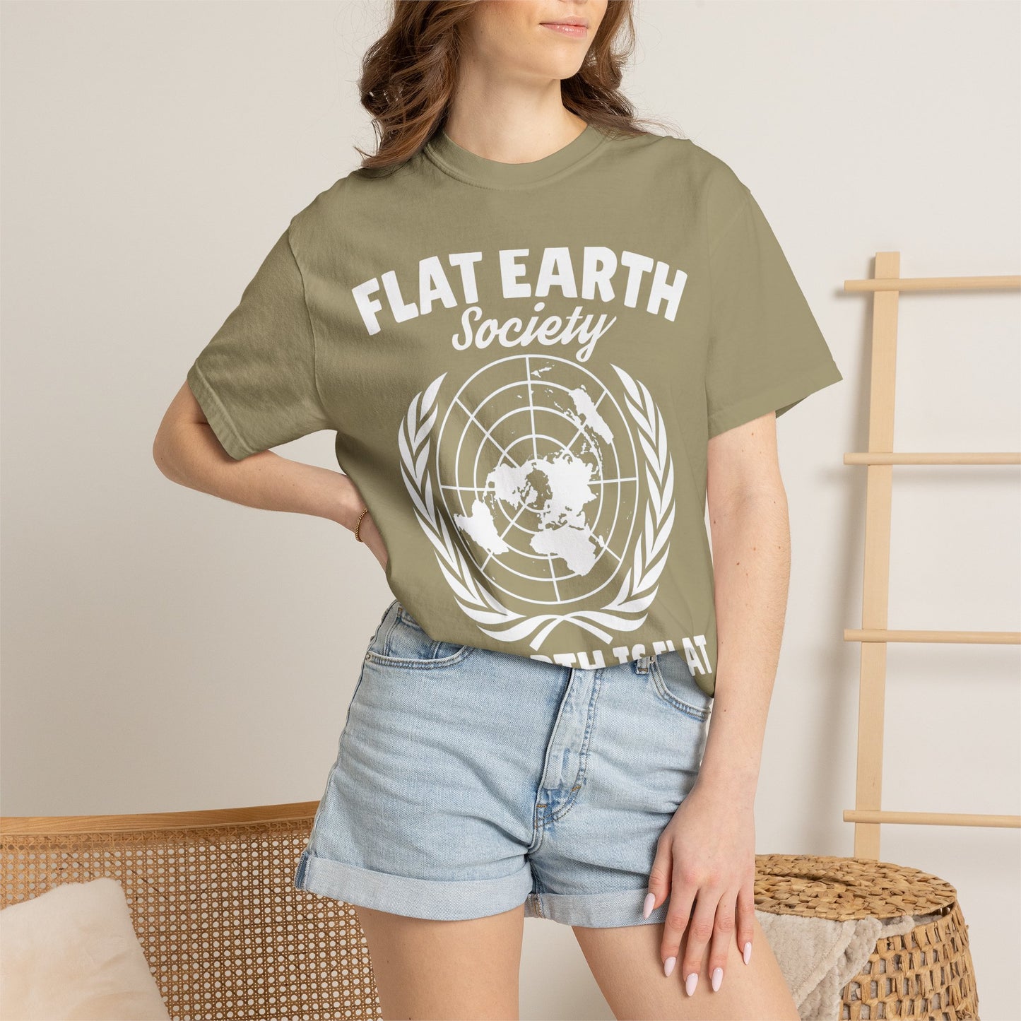 Flat Earth Society Tee - Garment-Dyed Globe Design