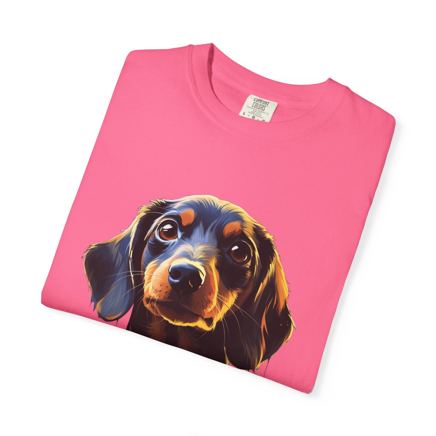 Dachshund Garment-Dyed Tee Neon Pop Art Wiener Dog