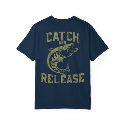 Catch and Release Fishing Heavyweight Tee Retro Bass