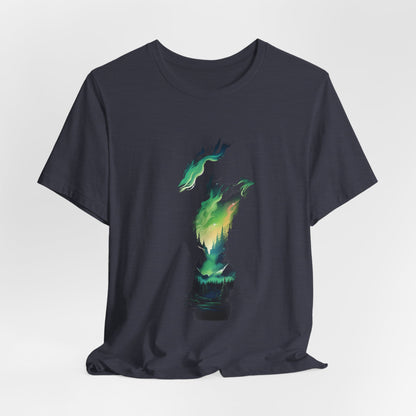Northern Lights Forest T-Shirt Aurora Night Tee