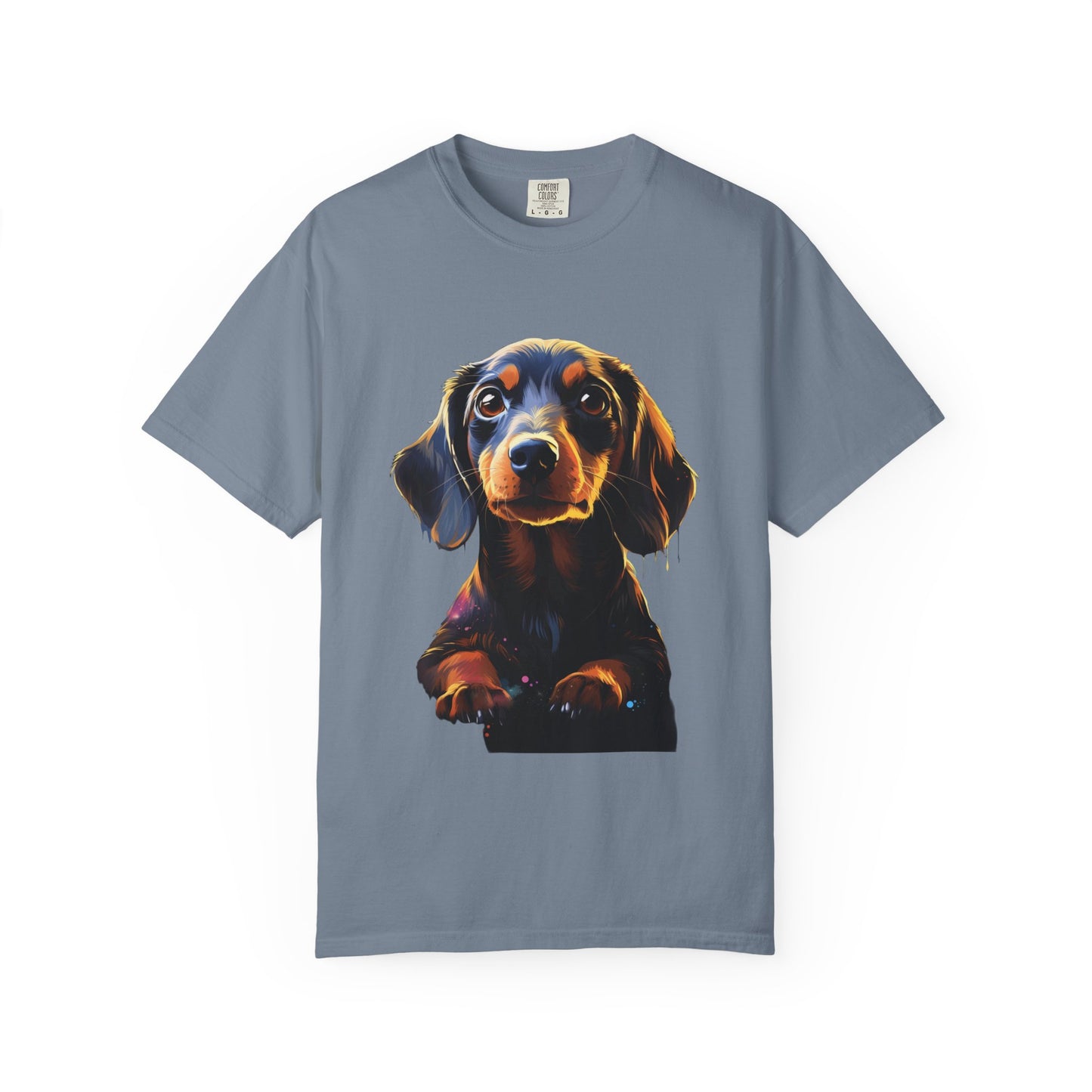 Dachshund Garment-Dyed Tee Neon Pop Art Wiener Dog