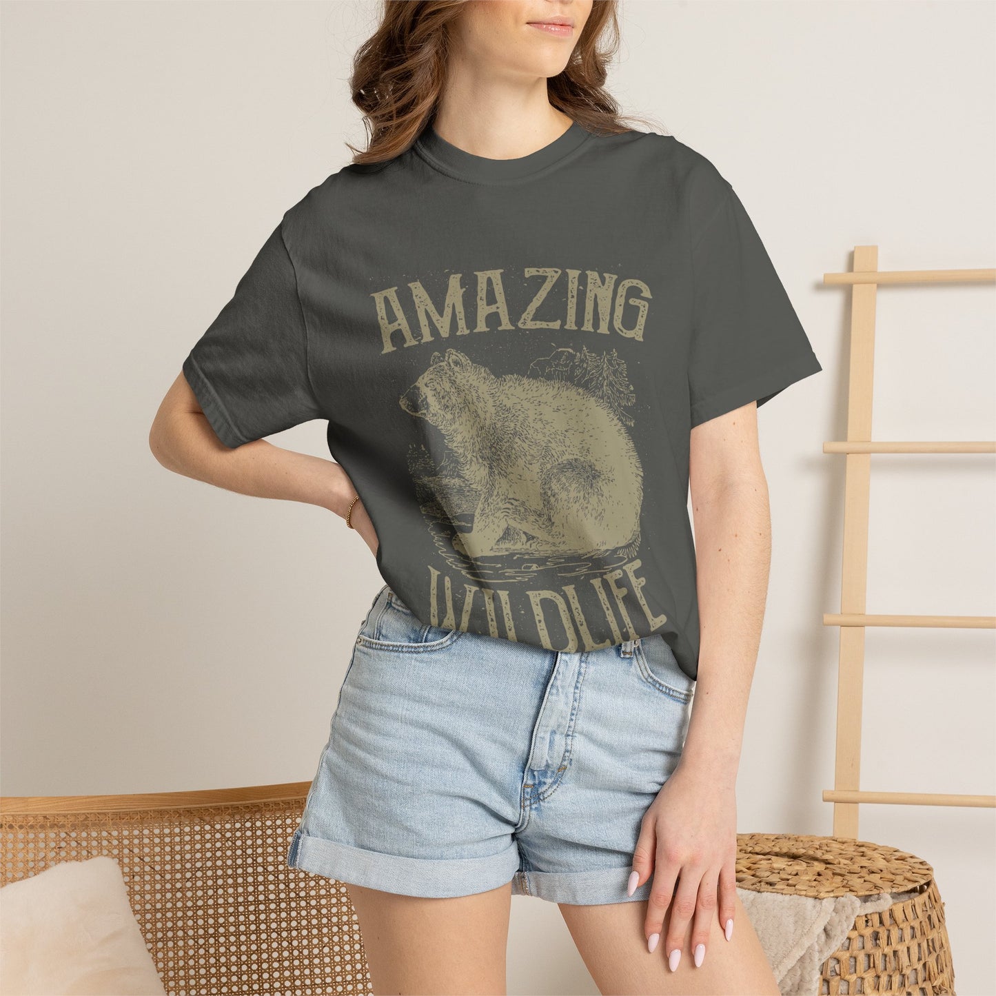 Amazing Wildlife Bear Heavyweight Garment-Dyed Tee