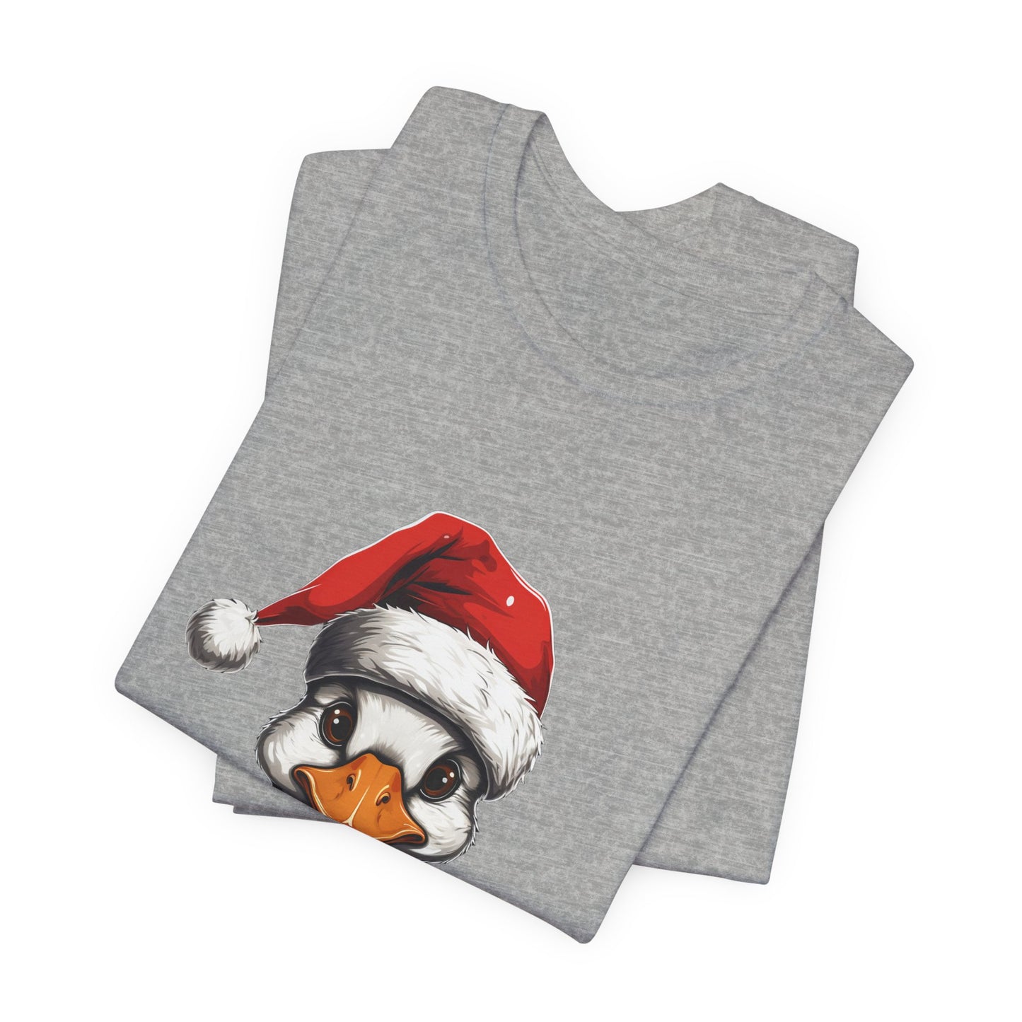Christmas Duck Santa Hat T-Shirt Holiday Tee