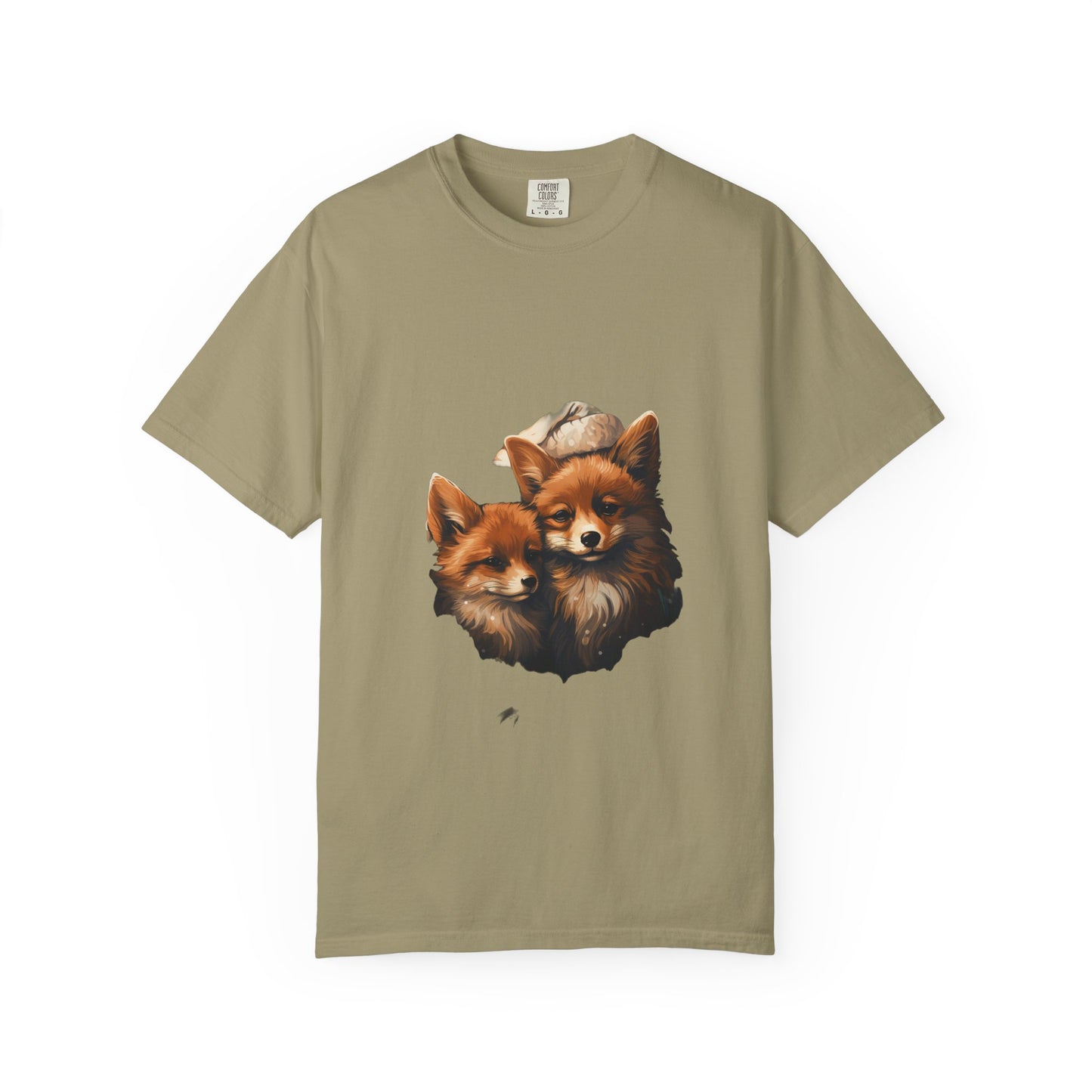 Christmas Fox Garment-Dyed Tee Cozy Winter Foxes