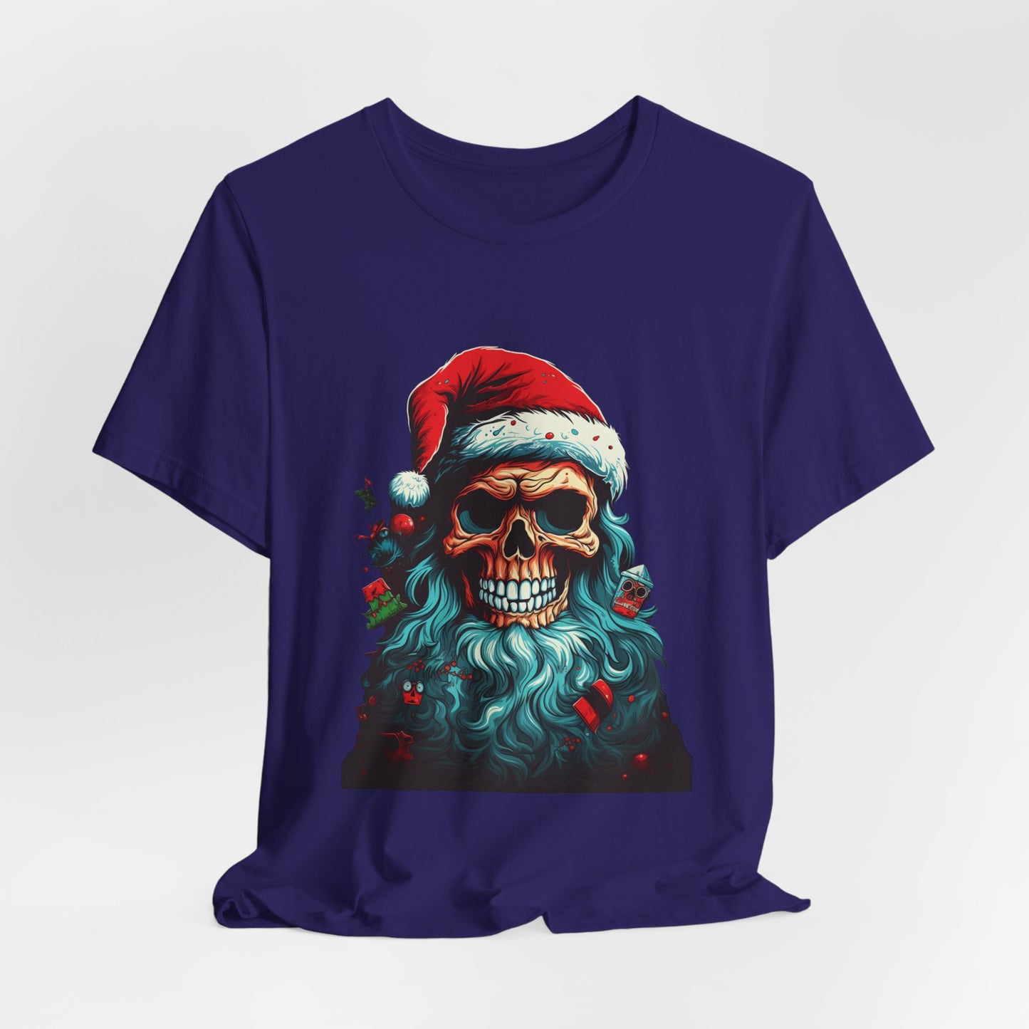 Skull Santa Christmas T-Shirt Dark Holiday Tee