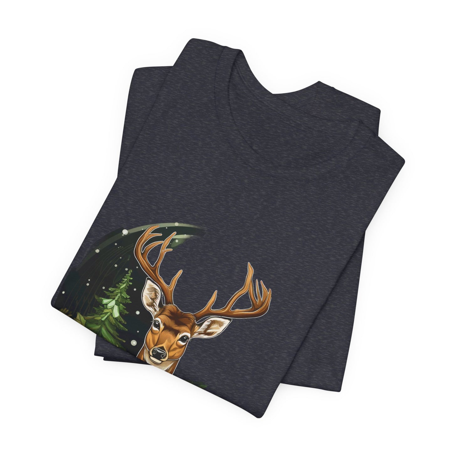 Christmas Deer T-Shirt Snowy Forest Buck Tee
