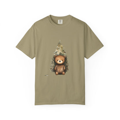 Christmas Bear Garment-Dyed Tee Watercolor Snow