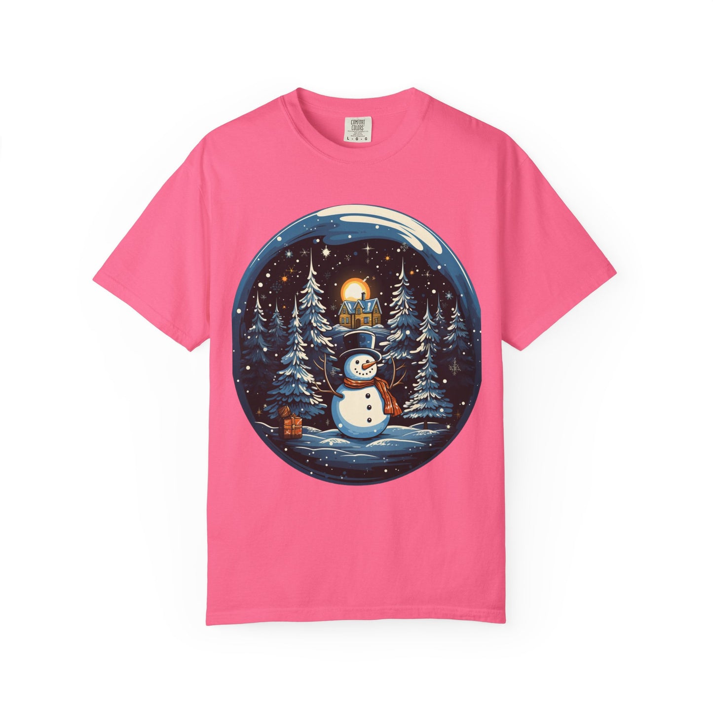 Snowman Snow Globe Christmas Heavyweight Tee