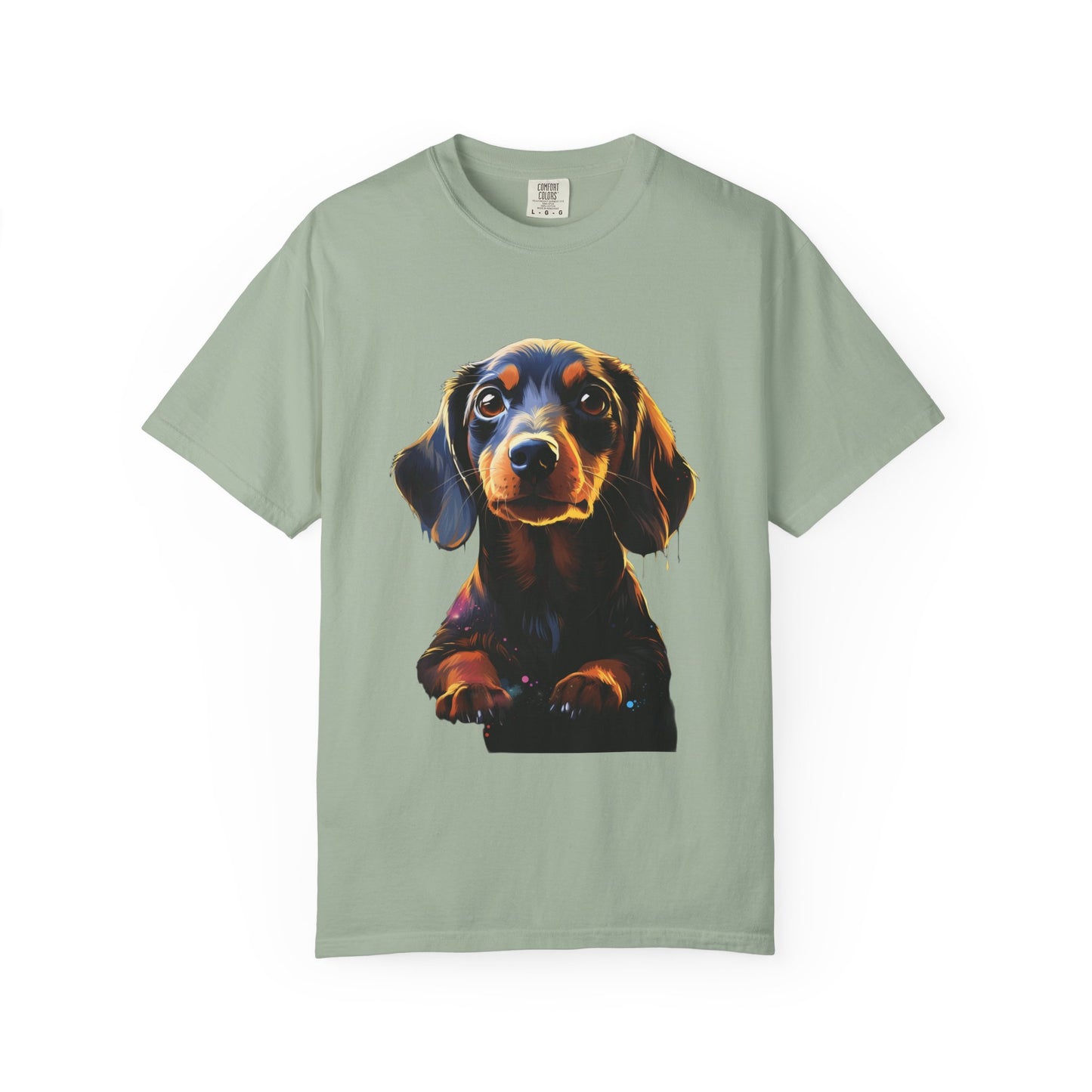 Dachshund Garment-Dyed Tee Neon Pop Art Wiener Dog