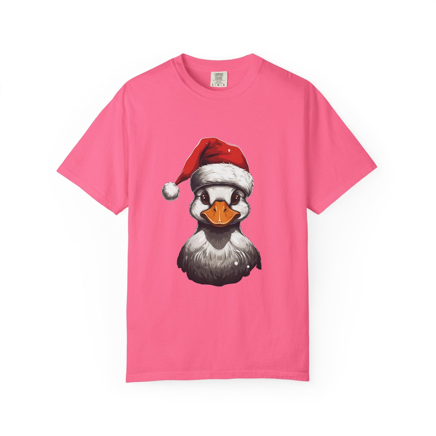 Christmas Duck Santa Hat Garment-Dyed Tee