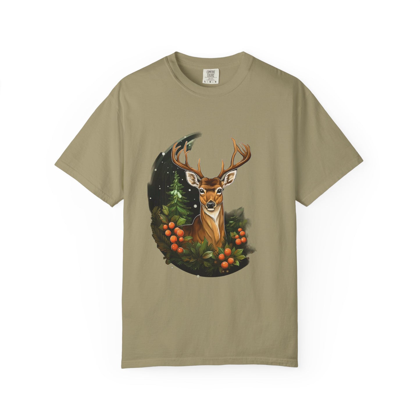 Christmas Deer Garment-Dyed Tee Snowy Buck