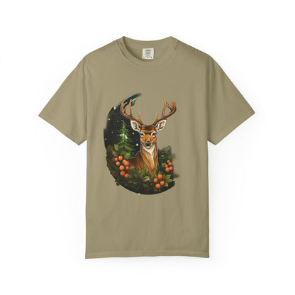 Christmas Deer Garment-Dyed Tee Snowy Buck