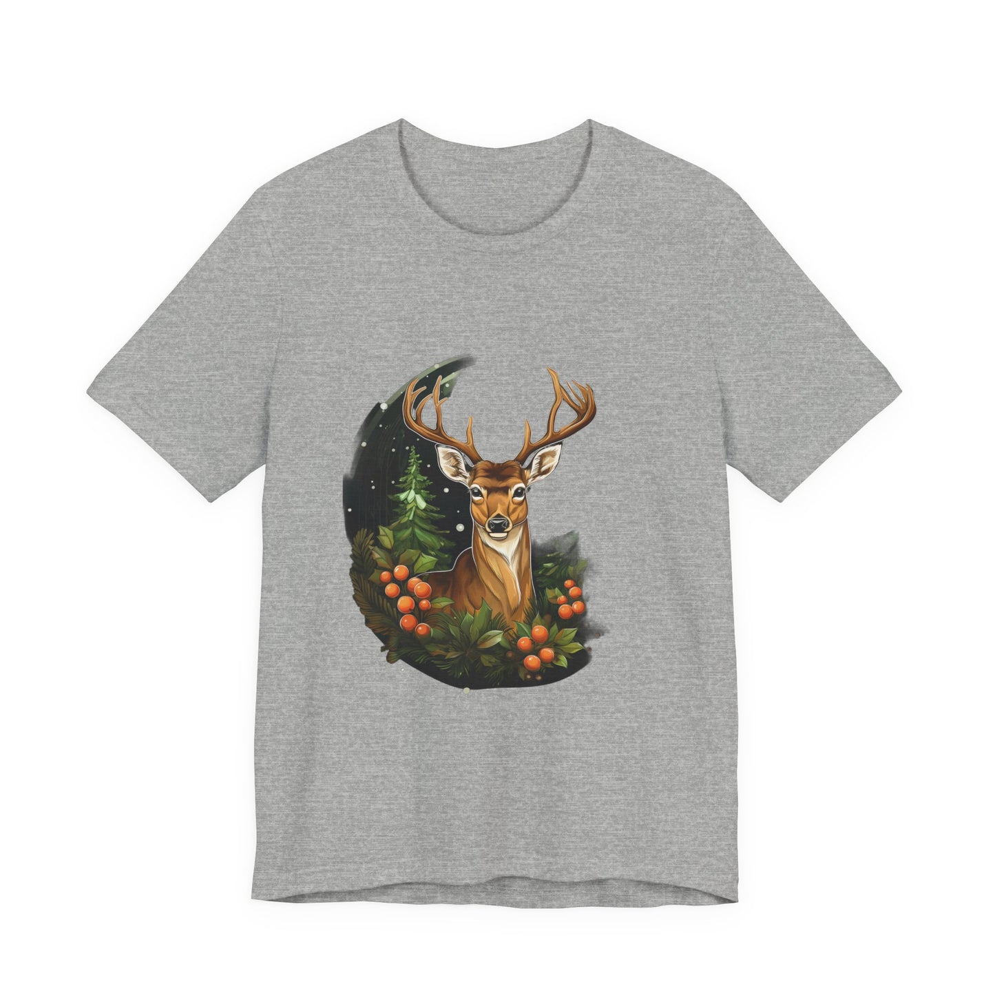 Christmas Deer T-Shirt Snowy Forest Buck Tee