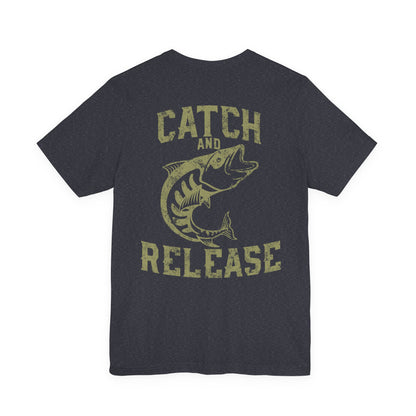 Catch and Release Fishing T-Shirt Retro Bass Tee
