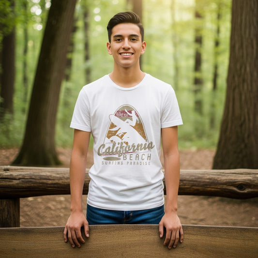 California Beach Surfing T-Shirt Retro Surf Tee lifestyle photo