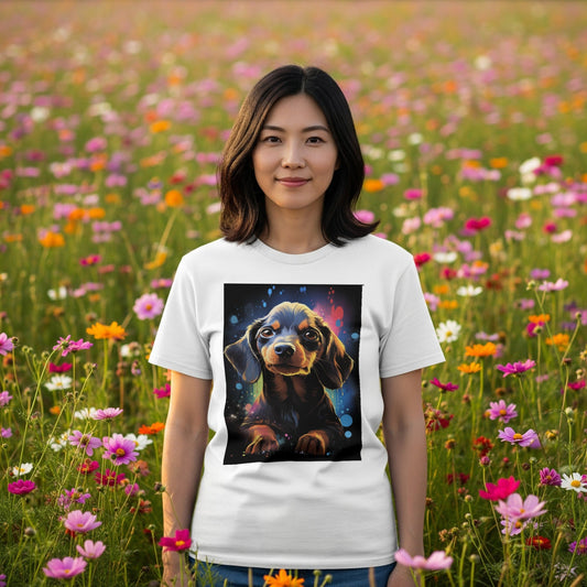 Dachshund T-Shirt Neon Pop Art Wiener Dog Tee lifestyle photo